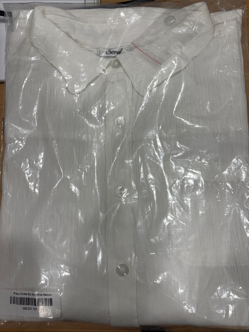 White Button-Up Shirt - Textured Crinkle Fabric. Brand new.
